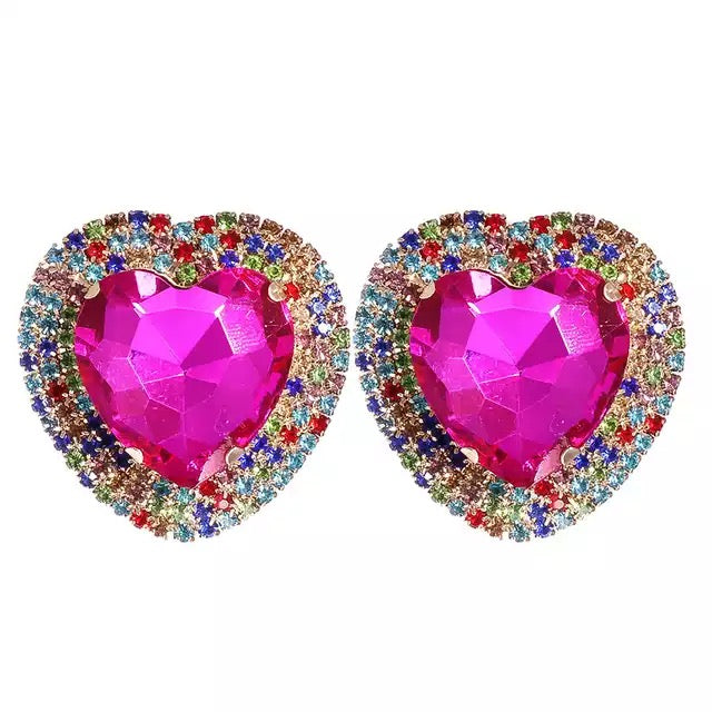 Heart Shape Studded Earrings